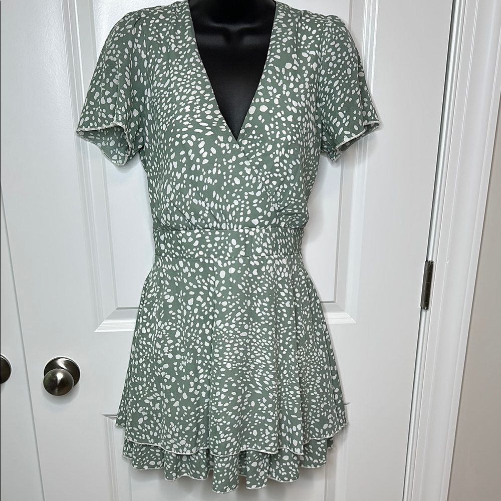 Honey and Rosie Green Fit and Flare Mini Dress
